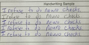 So far, so good on the handwriting.